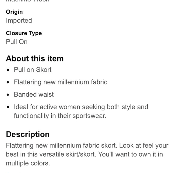 Zac & Rachel Women's New Millennium Pull-on Skort. Sz 8 - Picture 11 of 12